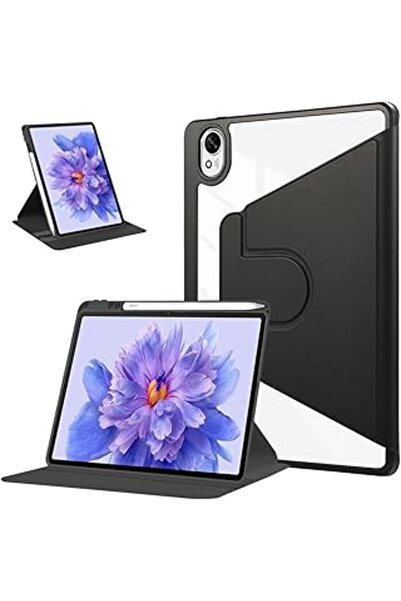 007 Rotating Case for Huawei MatePad 11.5S / MatePad Air 11.5 (2023) with Pencil Holder, Clear Back, 360