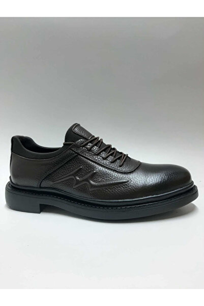 marutti Genuine Leather Heel Rubber Sole Brown Wide Fit Winter Men's Shoes