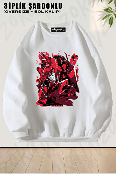 ZOKAWEAR Φούτερ Unisex Loose Fit Hazbin Hotel Alastor με τύπωμα Design oversi...