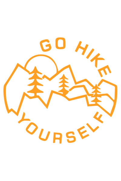 Oracal Car sticker "Go hike yourself", 15x15 cm, orange
