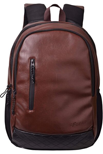 F Gear BiFrost Brown 27L Unisex Art Leather Laptop Backpack (fits up to 17")