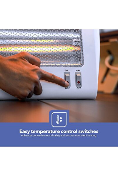 Geepas GQH28522 800W Quartz Heater with 2 Heating Power, White