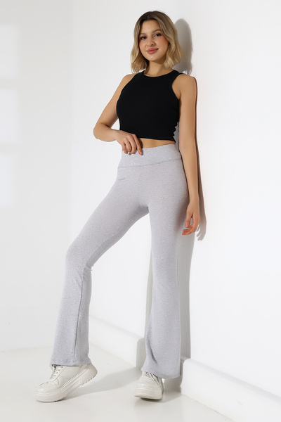 lubiti Γυναικείο Γκρι Ισπανικό Κολάν με Φαρδιά Γραμμή