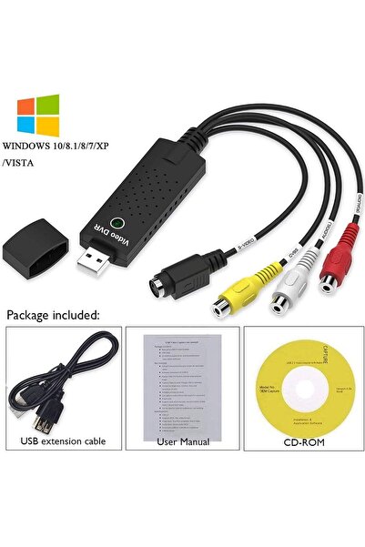 KASTWAVE USB 2.0 Video Capture Card - VHS/MiniDV/Hi8/DVD/VCR to Digital Converter (Mac & PC)