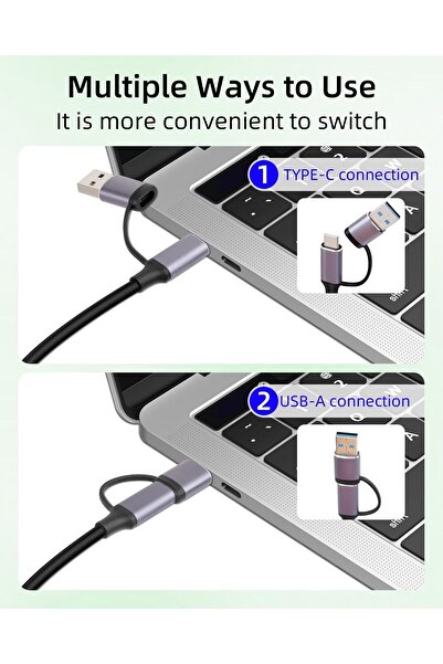 SYOSI 100W PD USB-C Fast Charging Coiled Cable with LED Display (2-in-1 A-to-C & C-to-C, 4ft)