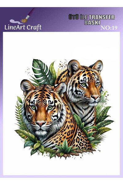 LİNEART Tiger Pattern N: 19 Fabric Transfer Paper 20*20