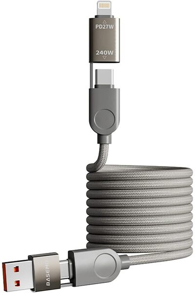 Generic USB-C Magnetic 4-in-1 Charging Cable, 4ft Nylon, 360°/180° Rotate, Fa...