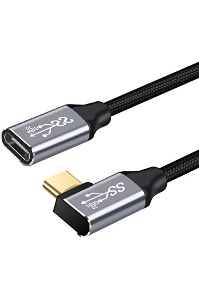 KASTWAVE كابل تمديد USB-C بزاوية قائمة بطول 0.5 متر من ذكر إلى أنثى، USB 3.2 ...
