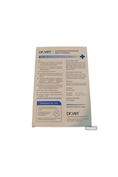 Dr. Vet Spot-On Solution Imidacloprid + Moxidectin For Cats & Kittens up to 4 kg | 0.4 ml per Tube