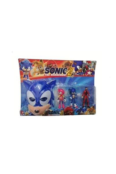 OEM Set of 3 Sonic 2 Figures with Mask, Multicolor, 12 cm