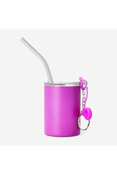 Flying Tiger Copenhagen Pembe Metal Pipetli Kapaklı Bardak Anahtarlık