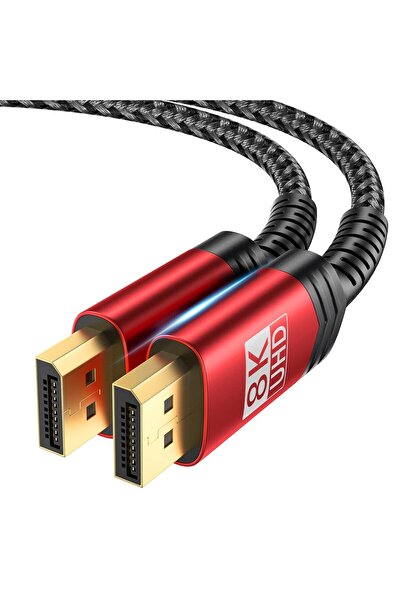jsaux 8K DisplayPort Cable 1.4, 1M (Red)