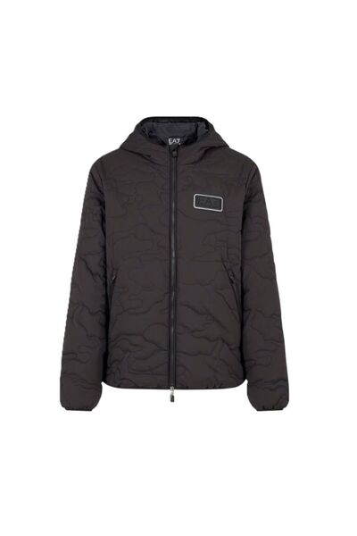 EA7 Geacă cu glugă și puf Geaca M, cu glugă medie, camuflată