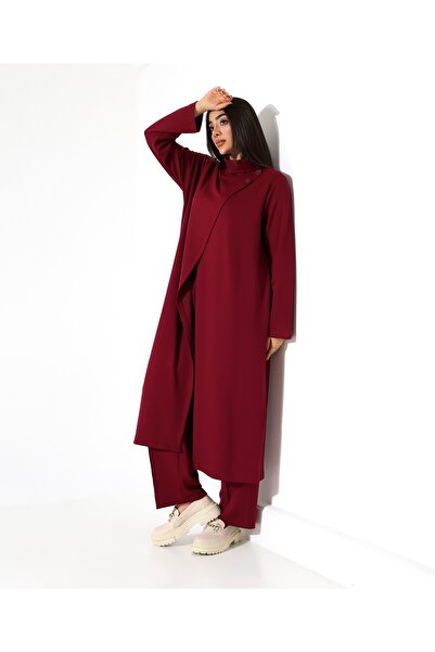 Fi'l Arz Fashion Women's Asymmetrical High Neck Two-Piece Set