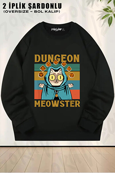 ZOKAWEAR Unisex Dungeon Meowster Funny Nerdy gamer Cat d20 Dice Dungeons And ...
