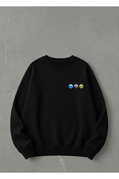 LORVEX Swea tricou oversize unisex cu gât rotund, minimalist, cu imprimeu rot...