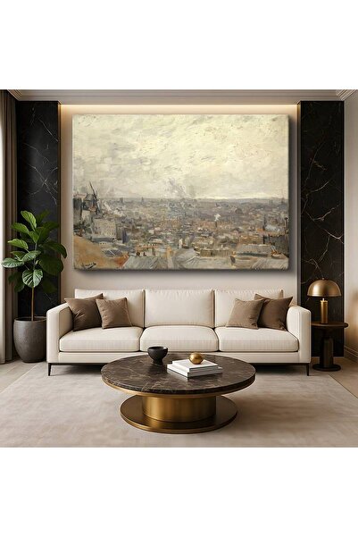 GülsenArt Vincent van Gogh Paris Şehir Manzarası Kanvas Tablo Duvar Tablosu D...