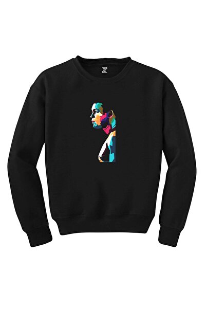 WAKHA سويت شيرت محمد علي بورتريه باللون الأسود