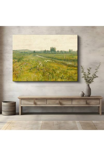 TosbArt Charles-François Daubigny Çayır Kırsal Manzara Kanvas Tablo Sanat Tab...