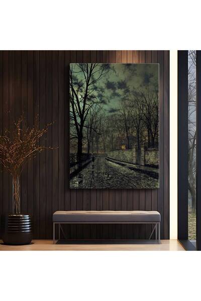 TosbArt John Atkinson Grimshaw Ay Işığı Gece Yolu Kanvas Tablo Sanat Tablosu ...