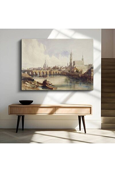 GülsenArt J.M.W. Turner Dresden Tablou pe pânză cu peisaj urban istoric Pictu...