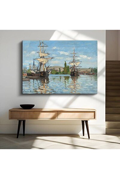 TosbArt Claude Monet Gemiler Deniz Manzarası Kanvas Tablo Sanat Tablosu Ressa...
