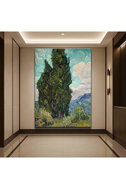 gurbaart Vincent van Gogh Selvi Ağaçları Doğa Manzarası Kanvas Modern Sanat T...