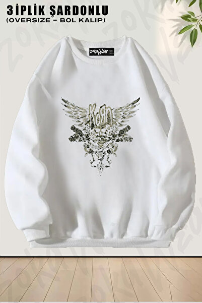 ZOKAWEAR Unisex Loose Fit Korn, Rock, Metal Band cu imprimeu Design oversized...