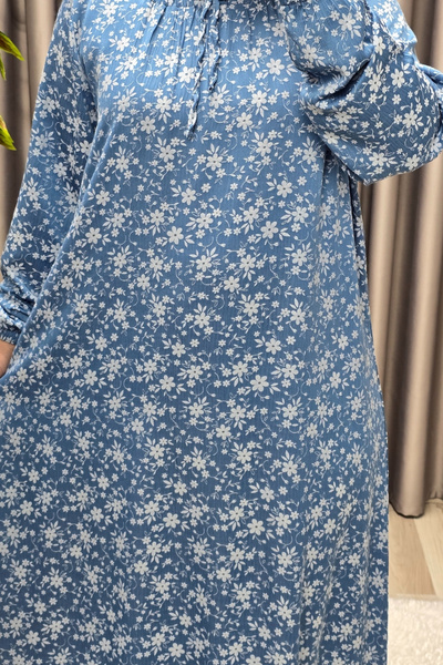 Elmas Tesettür ملابس نسائية محتشمة مقاس كبير فستان تانسيل كتان نيدا 2