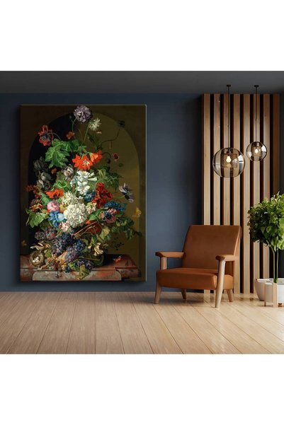 TosbArt Jan van Huysum Çiçek Meyve Sanat Kompozisyonu Kanvas Tablo Sanat Tabl...
