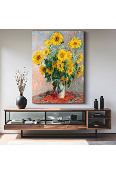 Genel Markalar Claude Monet Parlak Ayçiçekleri Kanvas Tablo Duvar Tablosu Dek...