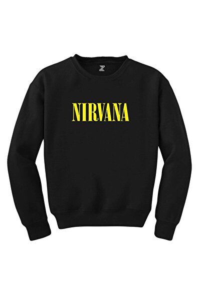 WAKHA سويت شيرت نيرفانا نص أصفر أسود