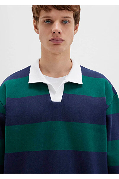 Mavi Блок Кольоровий Велосипедний Воротник Синій Чоловічий Світшот M0S10491-70497