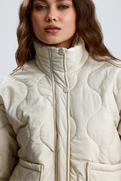 jöns since 1997 Γυναικείο καπιτονέ παλτό με τσέπες με φερμουάρ