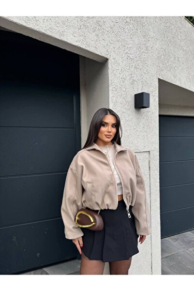 Zeynep Öykü Style Women's Crop Bomber Jacket