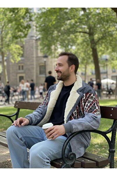 CANMODA (7590) Mărime mică/medie compatibilă supradimensionat Jachetă cu model vintage