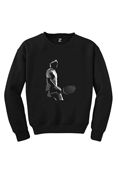 WAKHA سويت شيرت روجر فيدرر سيلويت باللون الأسود