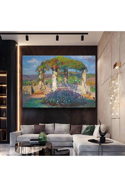 GülsenArt Henri Martin Pergola cu grădina florală Pictură pe pânză oficială P...