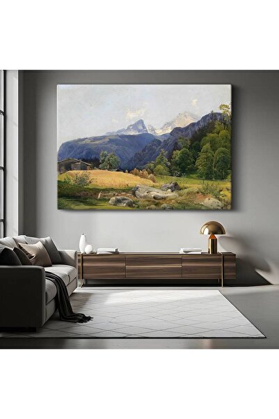 gurbaart Albert Bierstadt Alp Dağları Peyzaj Manzarası Kanvas Modern Sanat Ta...