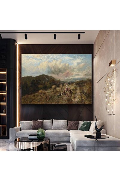GülsenArt John Constable, pictură pe pânză cu peisaj rural în timpul recoltei...