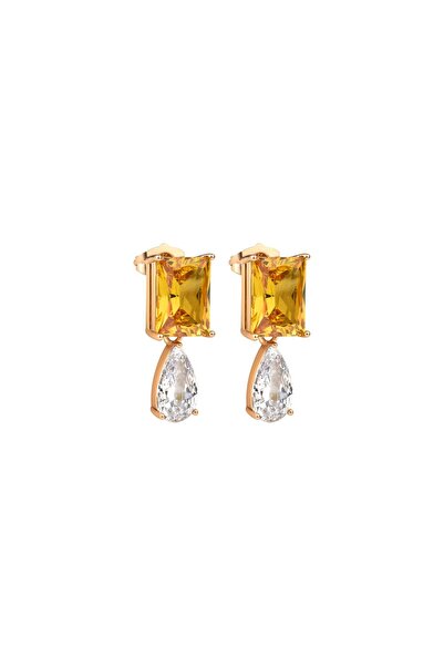 CAL'S Yellow Stone Crystal Earrings