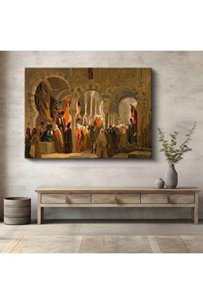 gurbaart Alberto Pasini Doğu Çarşısı Oryantal Manzara Kanvas Modern Sanat Tab...