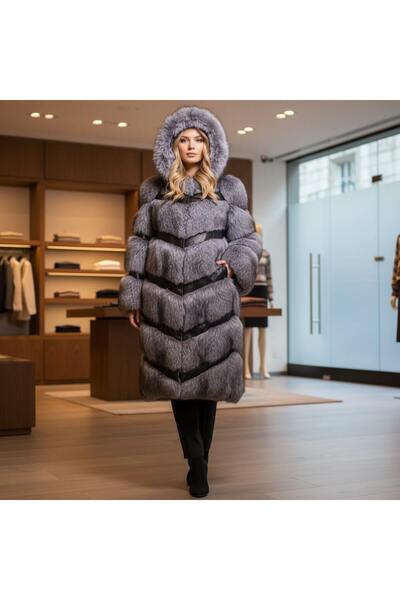 ihaoo Winter coat with fur and leather inserts
