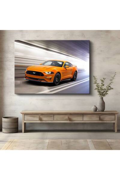 Generic Brand Pictură pe pânză Ford Mustang GT portocaliu, Pictură cu mașină ...