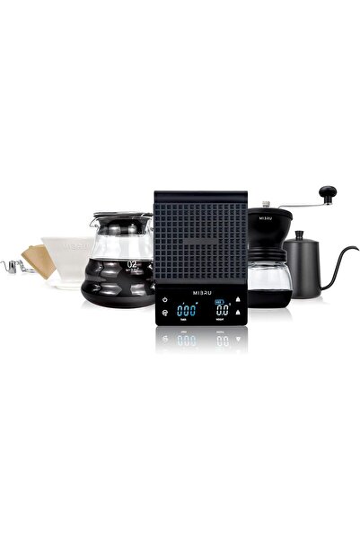 MIBRU V60-02 8-in-1 Coffee Brewing Set, Glass, White