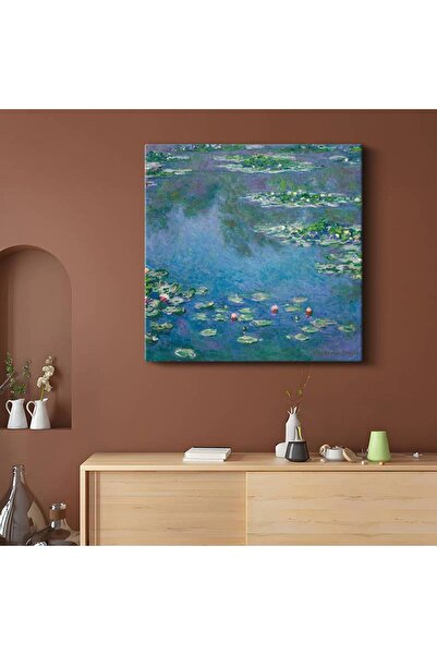 TosbArt Claude Monet Nilüfer Çiçekleri Su Manzarası Kanvas Tablo Sanat Tablos...