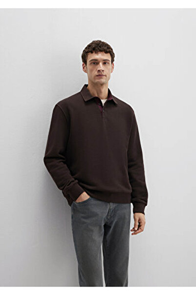 Mavi Мъжка кафява суитшърт с копчета M0S10474-89103