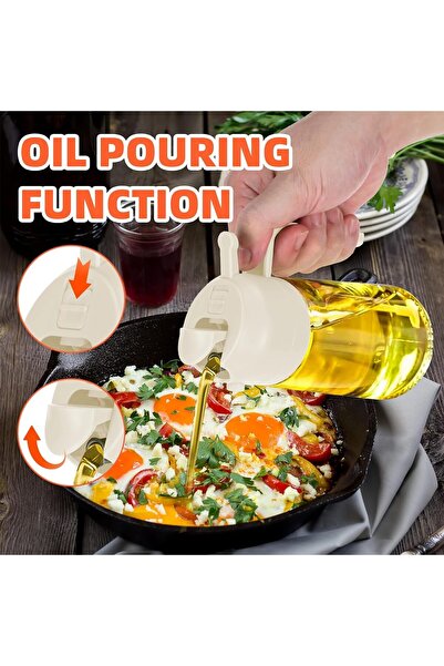 RELAXY 470ml Oil Dispenser Bottle for Kitchen - 2 in 1 Olive Oil Dispenser and Oil Sprayer