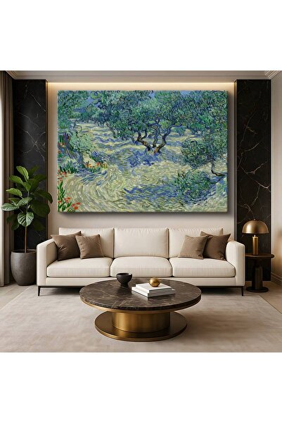 GülsenArt Vincent van Gogh Zeytin Bahçesi Akdeniz Tarımı Kanvas Tablo Duvar T...