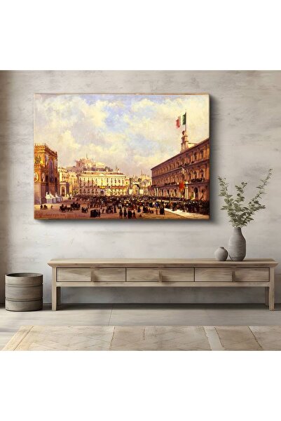 Generic Brand Ippolito Caffi Napoli Piața Regală Pictură pe pânză Pictură mur...